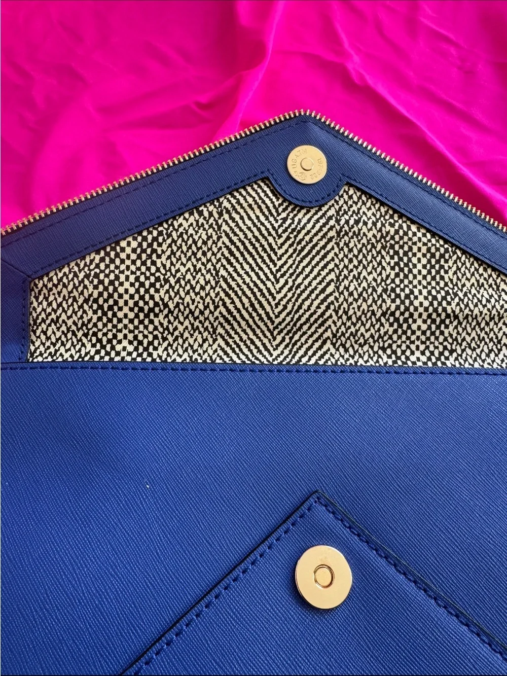 Rebecca Minkoff Black Envelope Clutch with Gold Trim